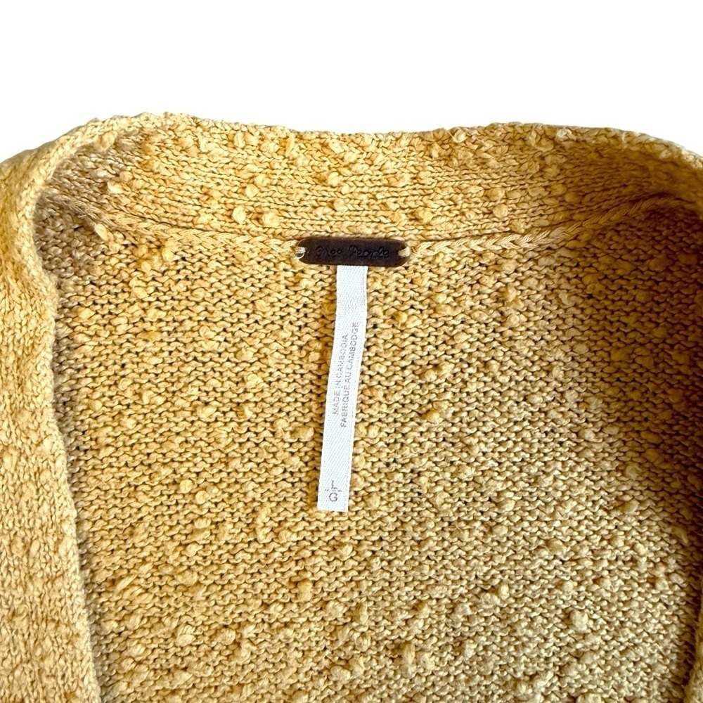 Free People Found My Friend Textured Cardigan Sweater in Camel Size L #1701 - Picture 5 of 7